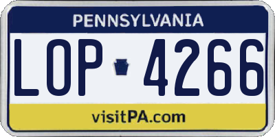 PA license plate LOP4266