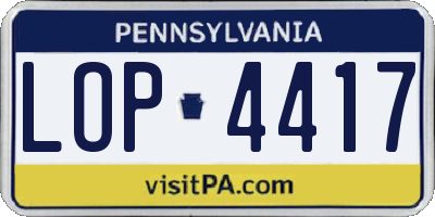 PA license plate LOP4417