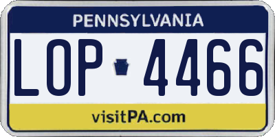 PA license plate LOP4466