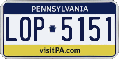 PA license plate LOP5151