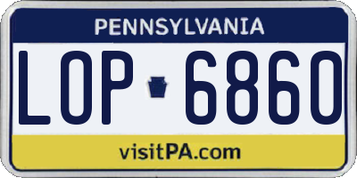 PA license plate LOP6860