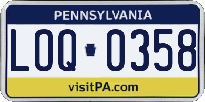 PA license plate LOQ0358