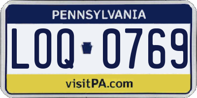 PA license plate LOQ0769