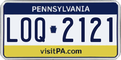 PA license plate LOQ2121