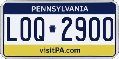 PA license plate LOQ2900