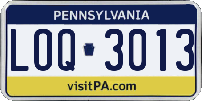 PA license plate LOQ3013