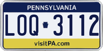 PA license plate LOQ3112