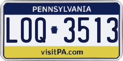 PA license plate LOQ3513