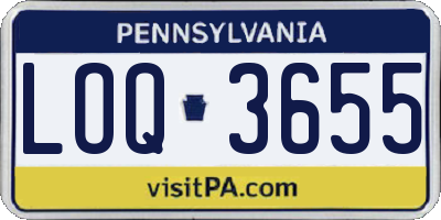 PA license plate LOQ3655