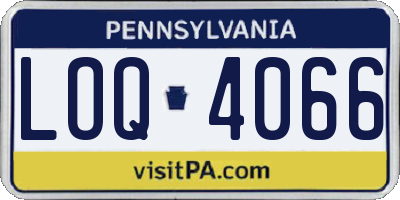 PA license plate LOQ4066