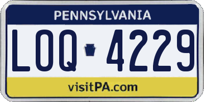 PA license plate LOQ4229