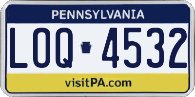 PA license plate LOQ4532