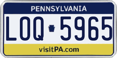 PA license plate LOQ5965