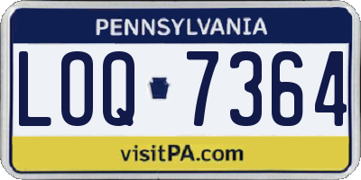 PA license plate LOQ7364