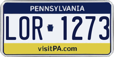 PA license plate LOR1273