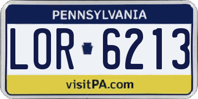 PA license plate LOR6213