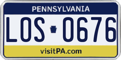 PA license plate LOS0676