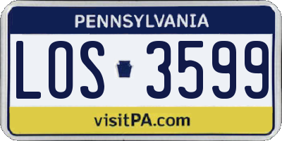 PA license plate LOS3599