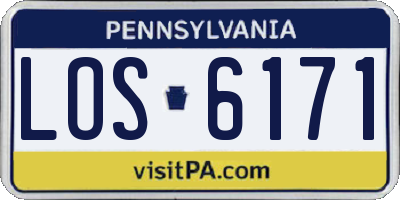 PA license plate LOS6171