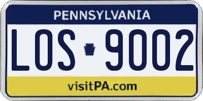 PA license plate LOS9002