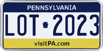 PA license plate LOT2023