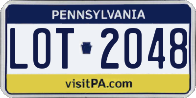 PA license plate LOT2048