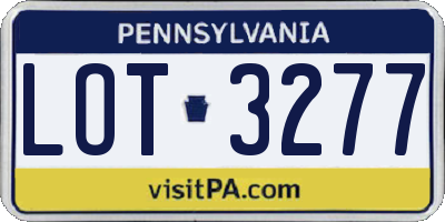 PA license plate LOT3277