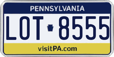 PA license plate LOT8555