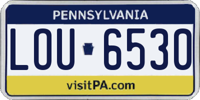 PA license plate LOU6530