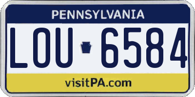 PA license plate LOU6584