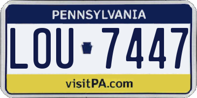 PA license plate LOU7447