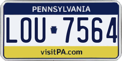 PA license plate LOU7564