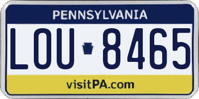 PA license plate LOU8465