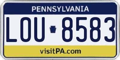 PA license plate LOU8583