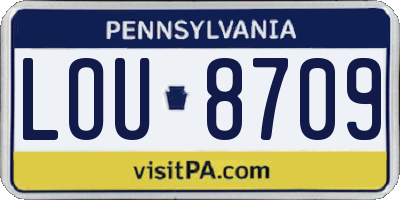 PA license plate LOU8709