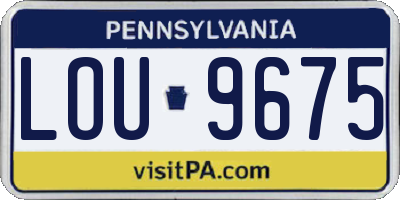 PA license plate LOU9675