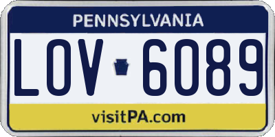 PA license plate LOV6089