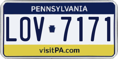 PA license plate LOV7171