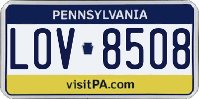 PA license plate LOV8508