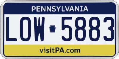 PA license plate LOW5883