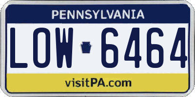 PA license plate LOW6464