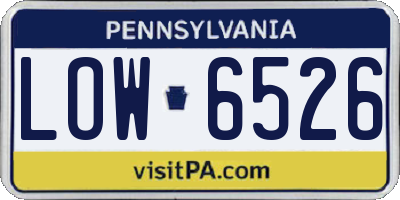 PA license plate LOW6526