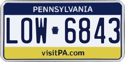 PA license plate LOW6843
