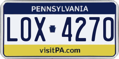 PA license plate LOX4270