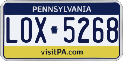 PA license plate LOX5268