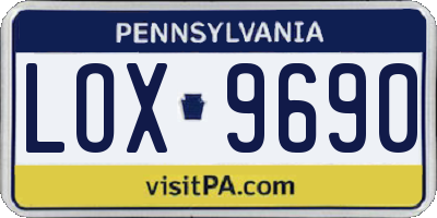 PA license plate LOX9690