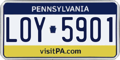 PA license plate LOY5901