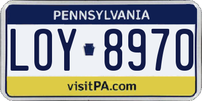 PA license plate LOY8970