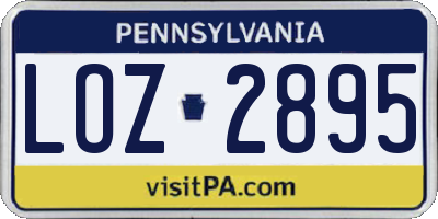 PA license plate LOZ2895