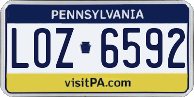 PA license plate LOZ6592